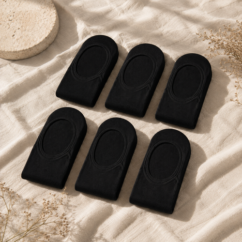 Kit 6 Pares Preto - Meia Invisível Fixa